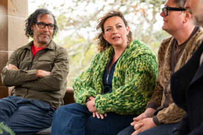 Charlotte Church in a green cardigan on Celebrity Traitors