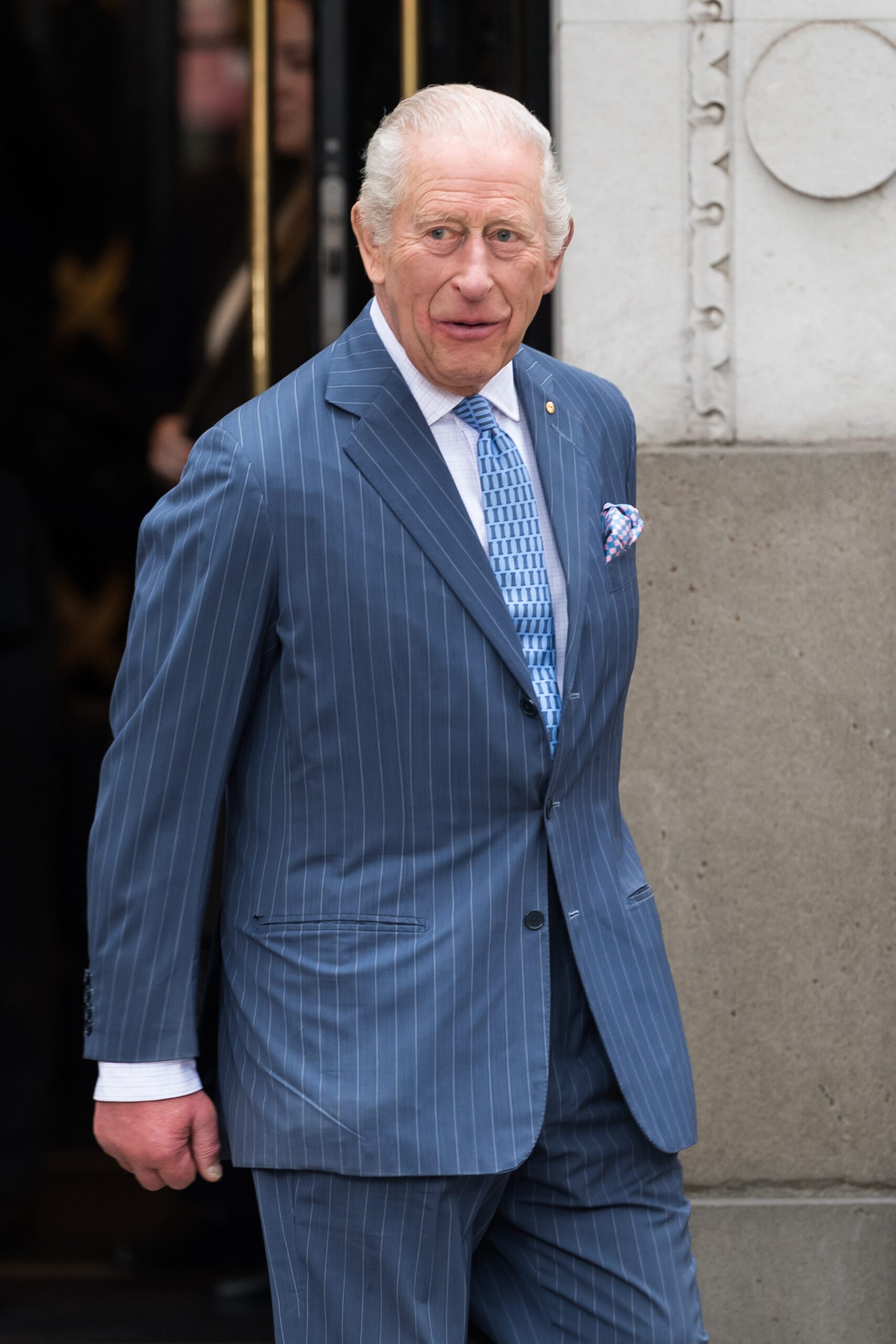 King Charles in a suit today at engagemnt