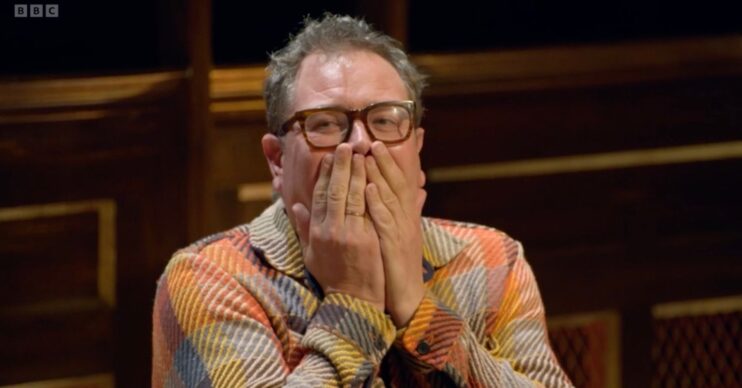 Alan Carr laughing