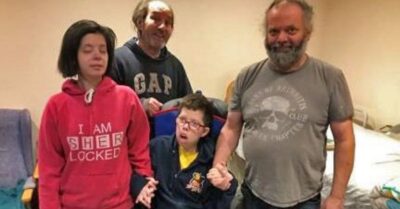 Margaret Chapman with her family on DIY SOS