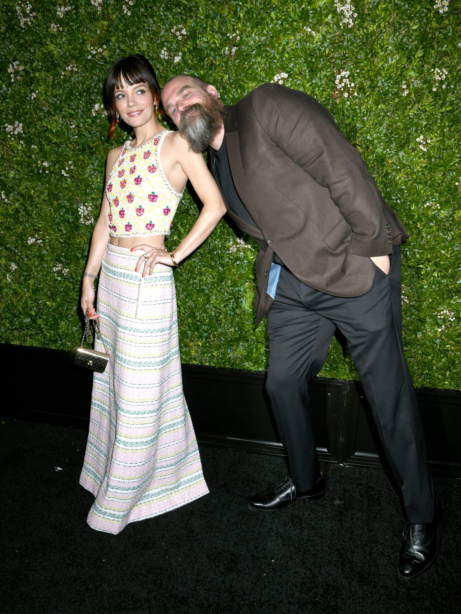 Lily Allen and David Harbour on the red carpet
