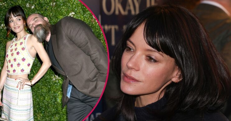 Lily Allen and David Harbour on the red carpet / Lily Allen looking in front