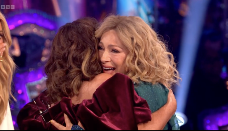 Alex Kingston hugged by Shirley on Strictly Come Dancing