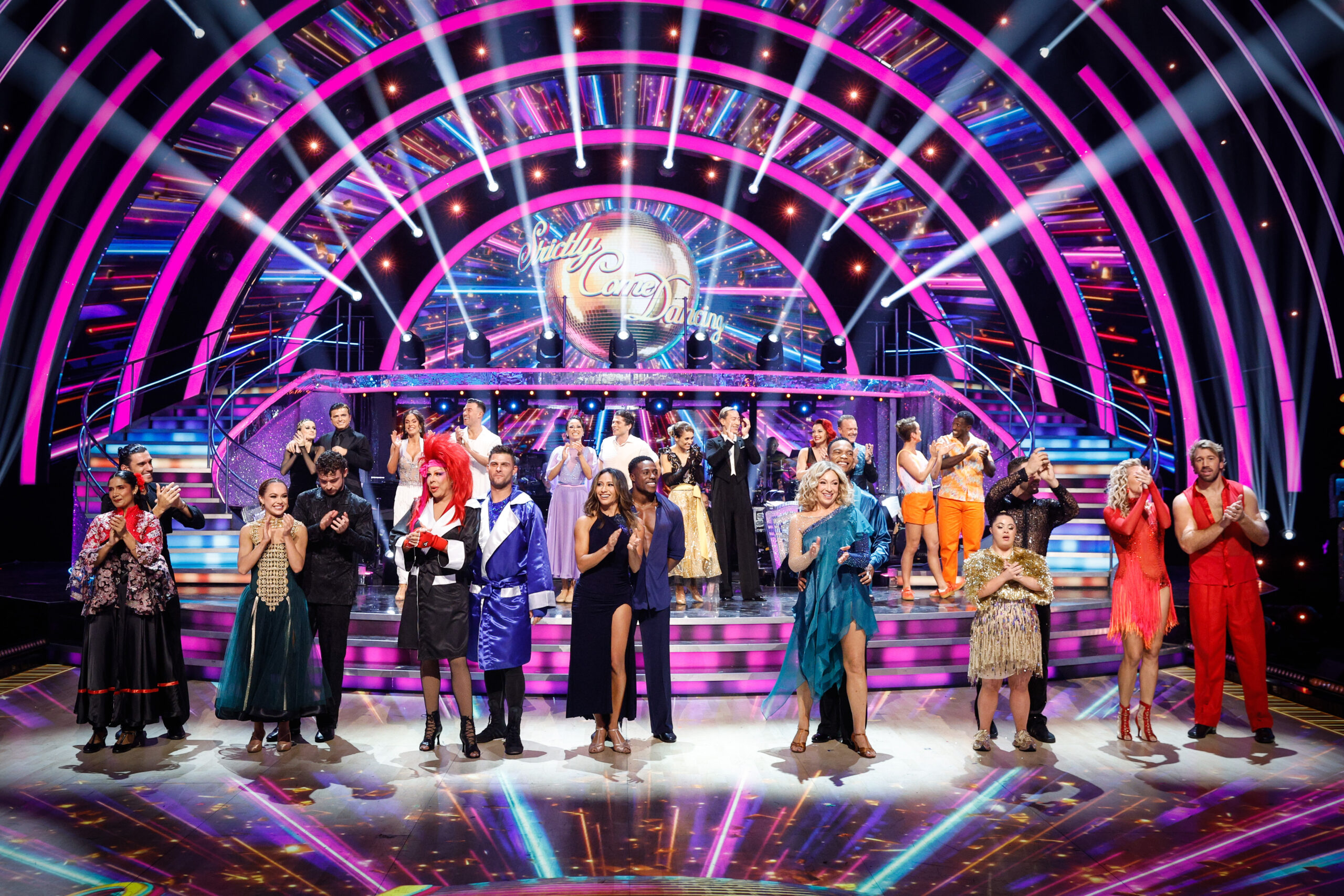 Strictly Come Dancing cast lined up in the ballroom