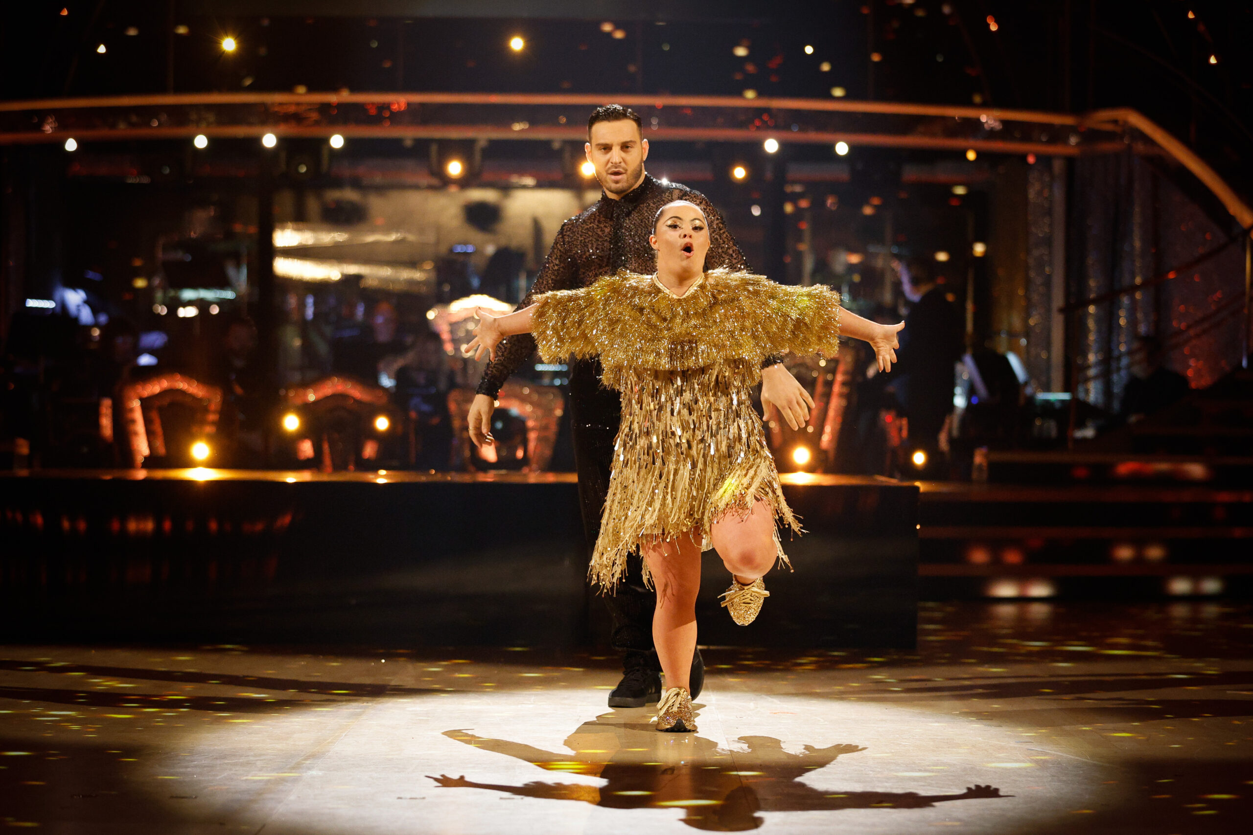 Ellie Goldstein and Vito Coppola dancing on Strictly