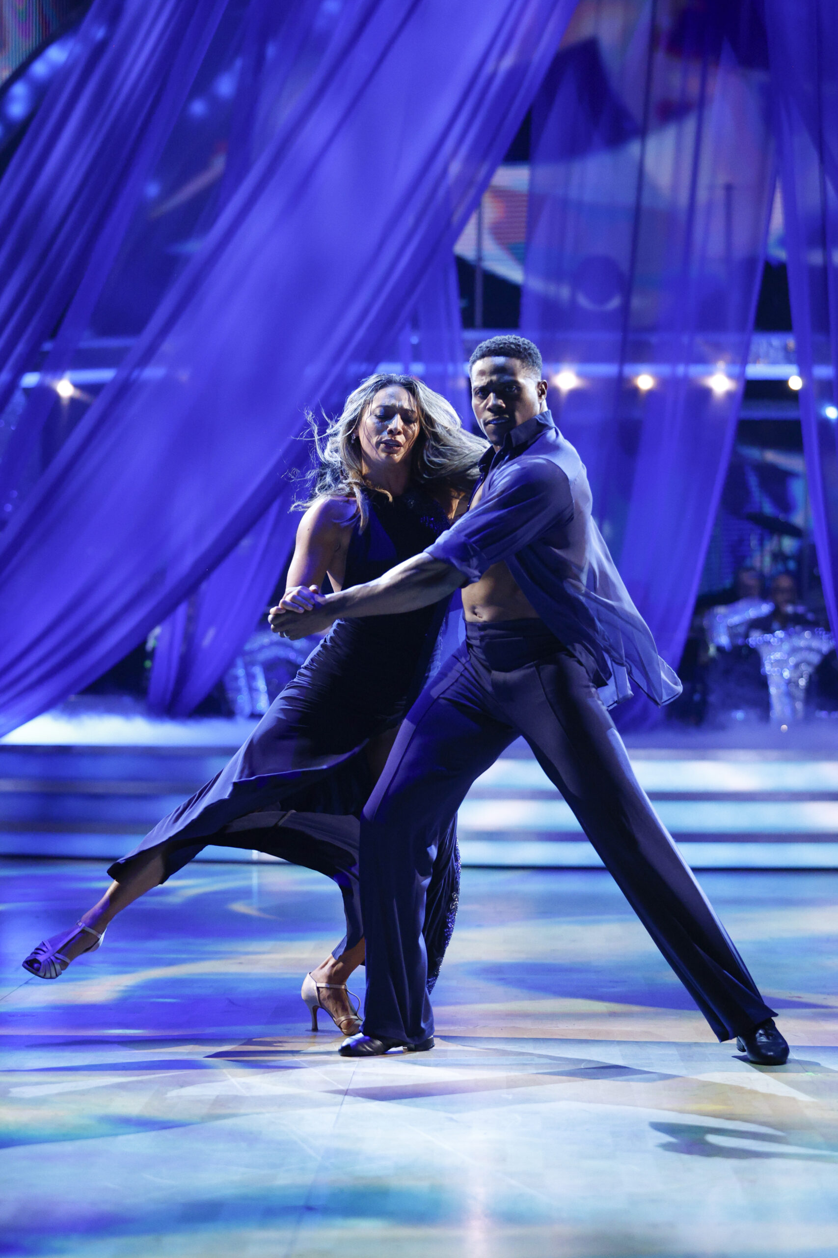 Karen Hauer dancing with partner Harry on Strictly last night