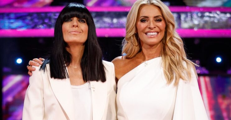 Tess Daly and Claudia Winkleman in white
