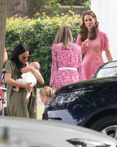 Kate Middleton and Meghan Markle at 2019 charity polo match