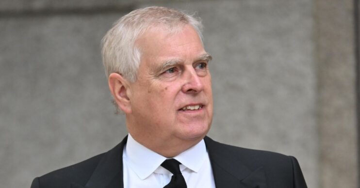 Prince Andrew at Duchess of Kent's funeral