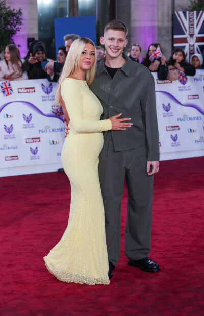 Freddy Brazier and pregnant girlfriend at Pride of Britain