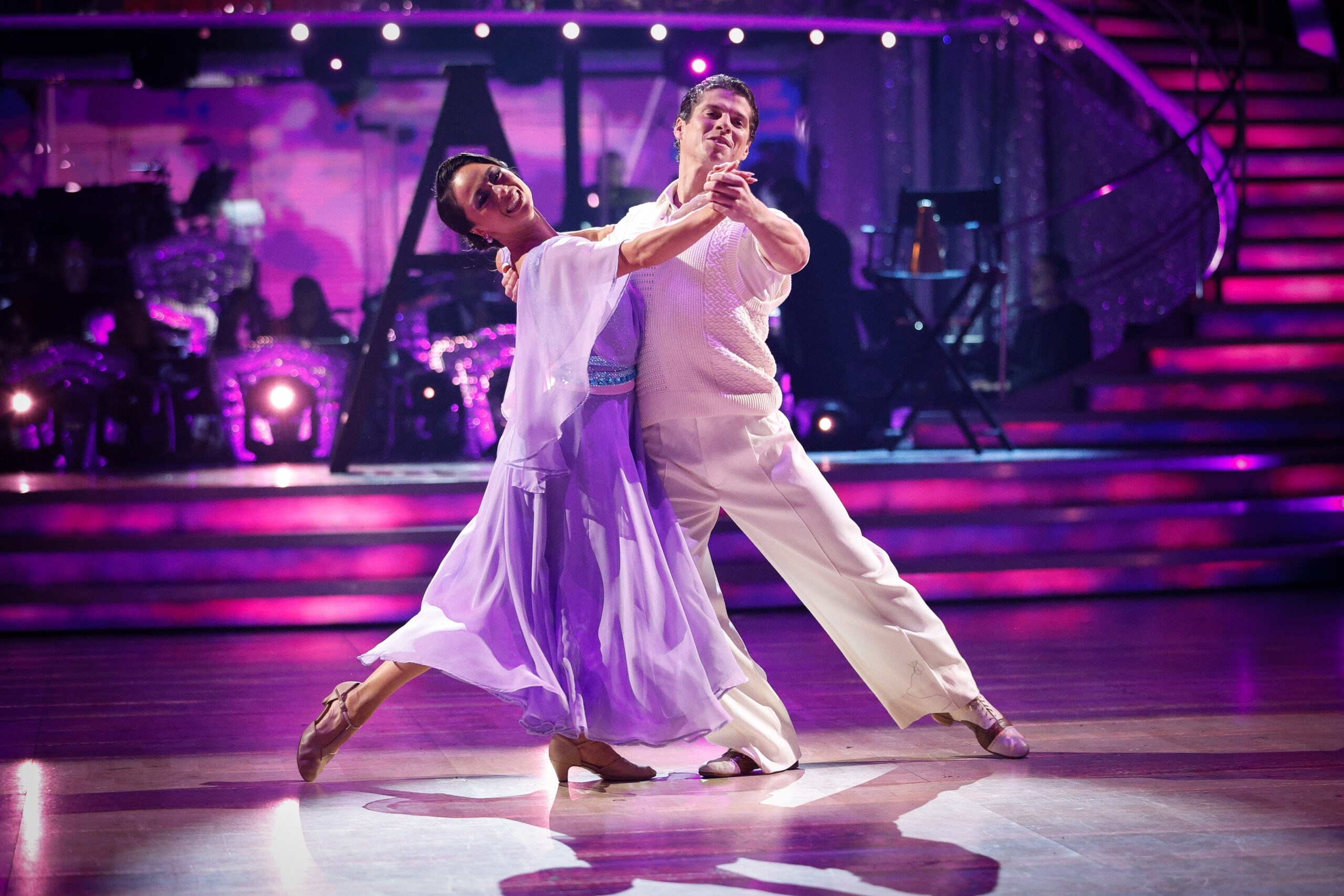 Lewis Cope and Katya Jones dancing on Strictly