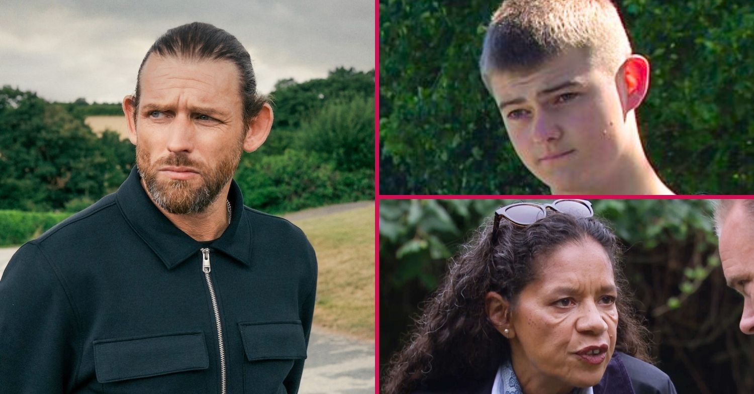 Kev, Dylan and Celia split pic in Emmerdale (Credit: ITV/Comp ED!)