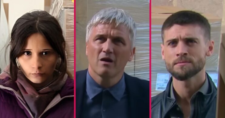 Anya, Caleb and Joe in Emmerdale split pic (Credit: ITV/Comp ED!)