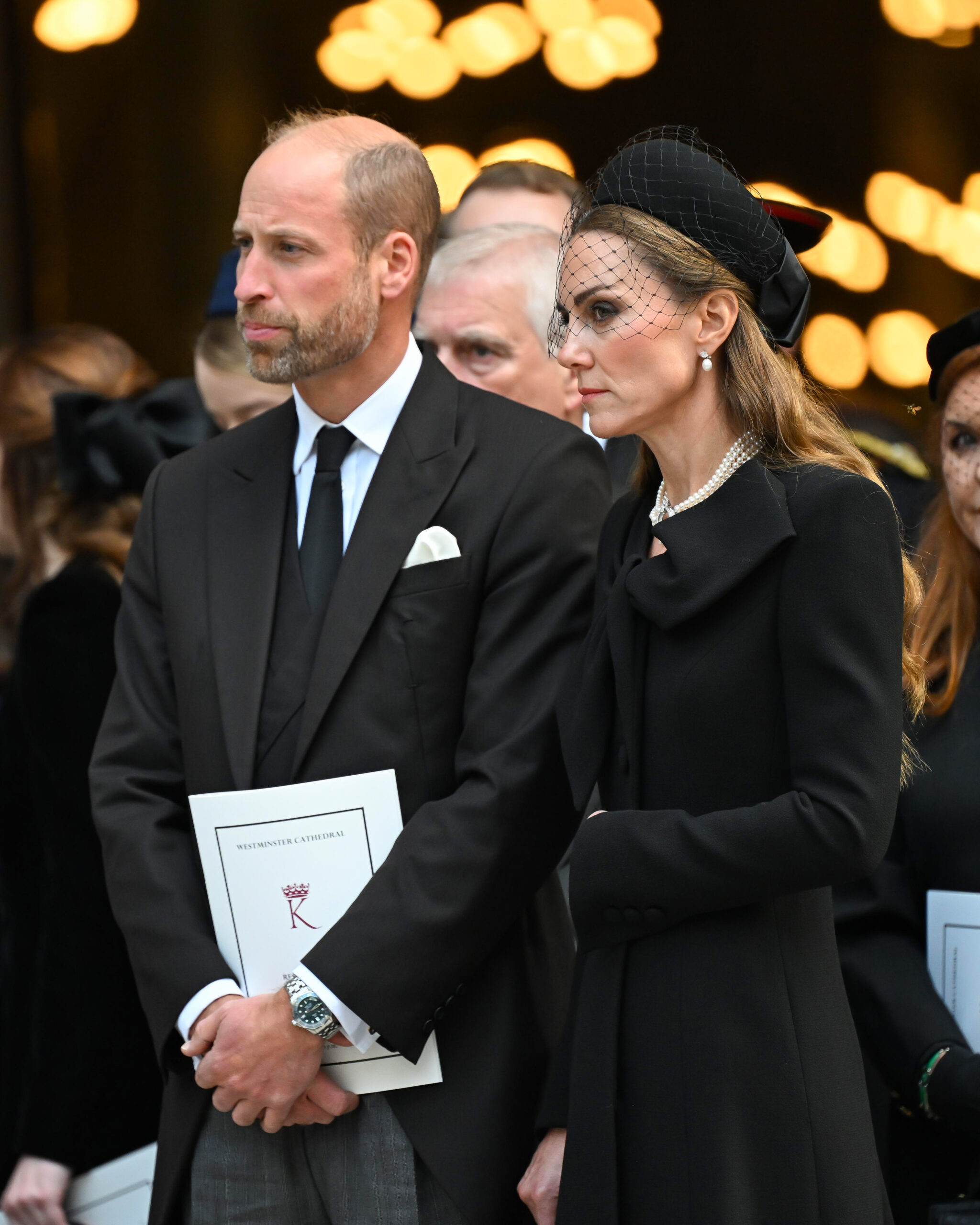 Prince William and Kate Middleton at Duchess of Kent's funeral