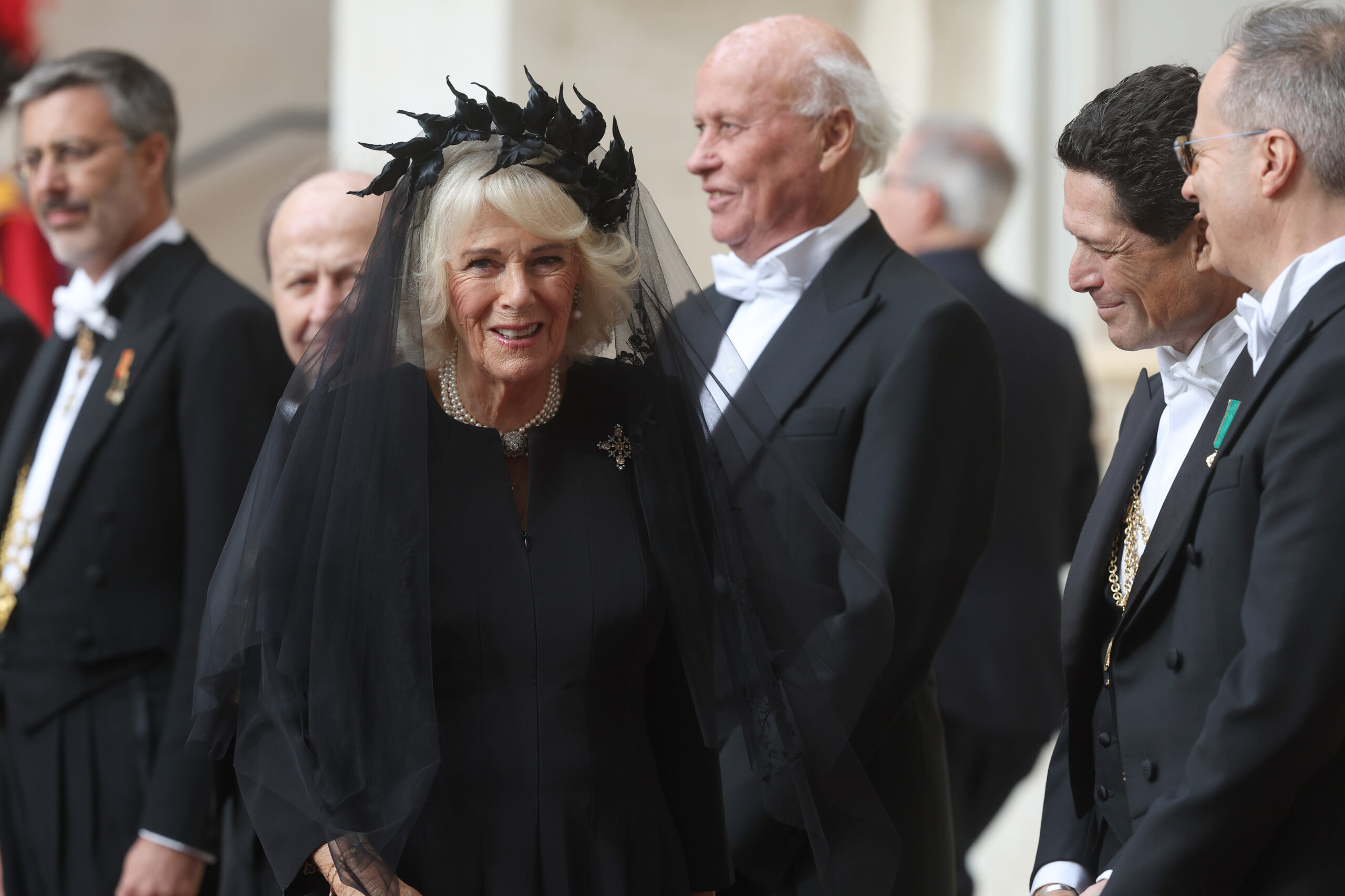 Queen Camilla smiling at the Vatican