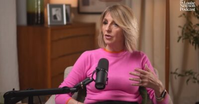 Kaye Adams on a podcast