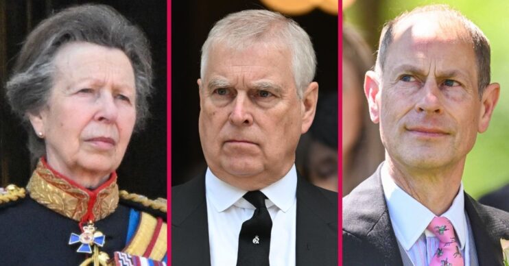 ED composite of Princess Anne, Prince Andrew and Prince Edward at royal events