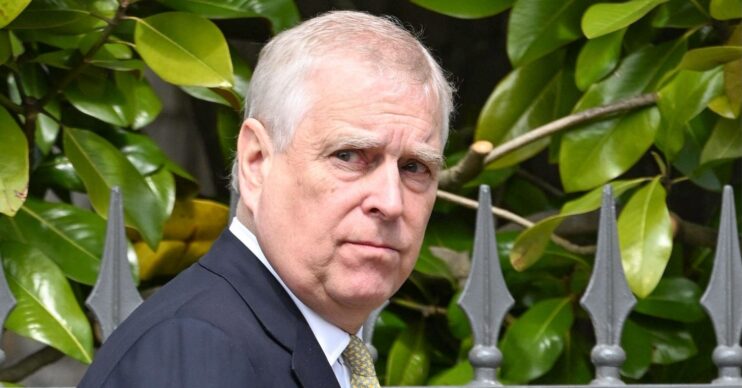 Prince Andrew looking away from the camera at royal Easter service