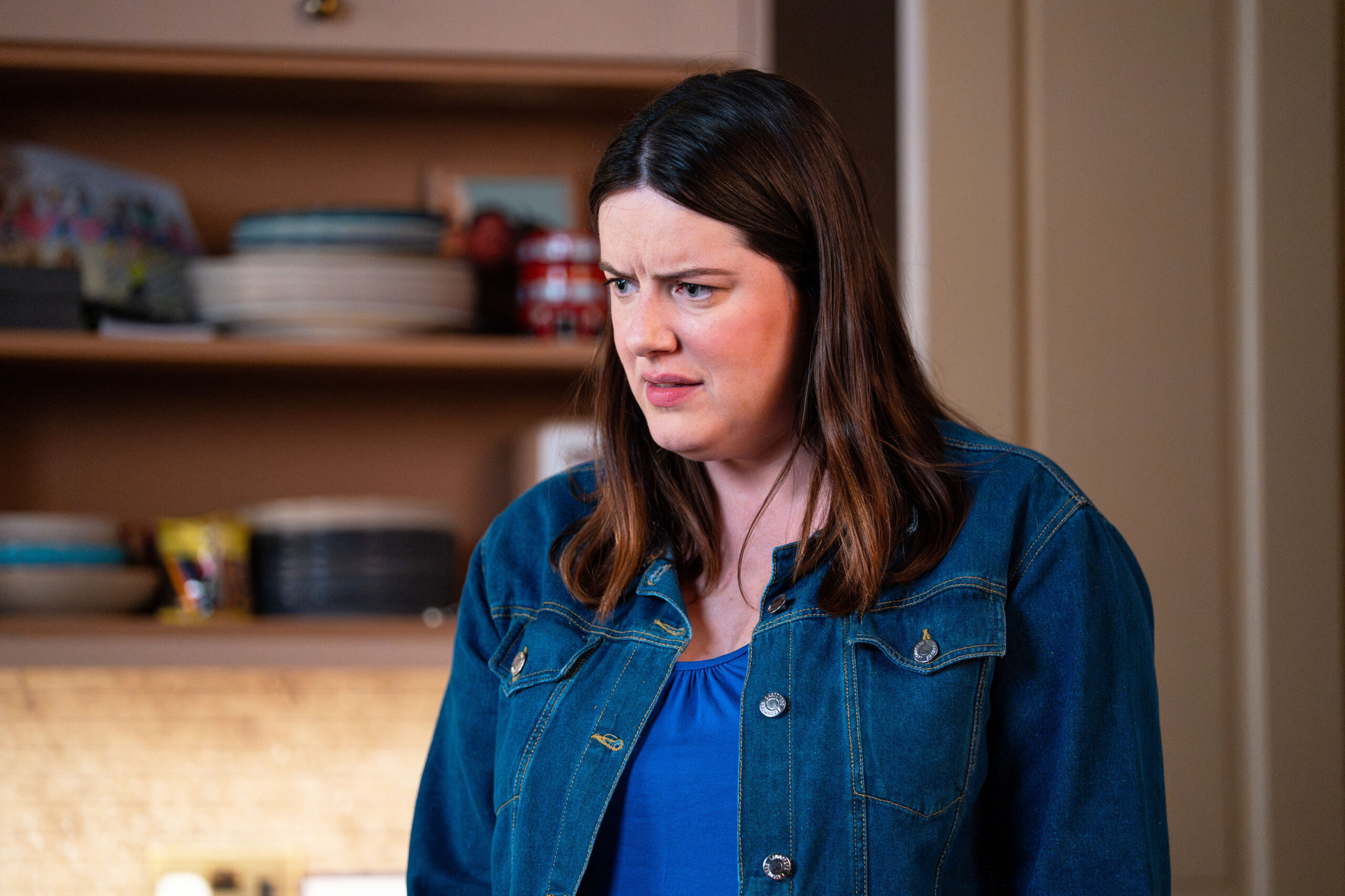 Zoe looks confused on EastEnders