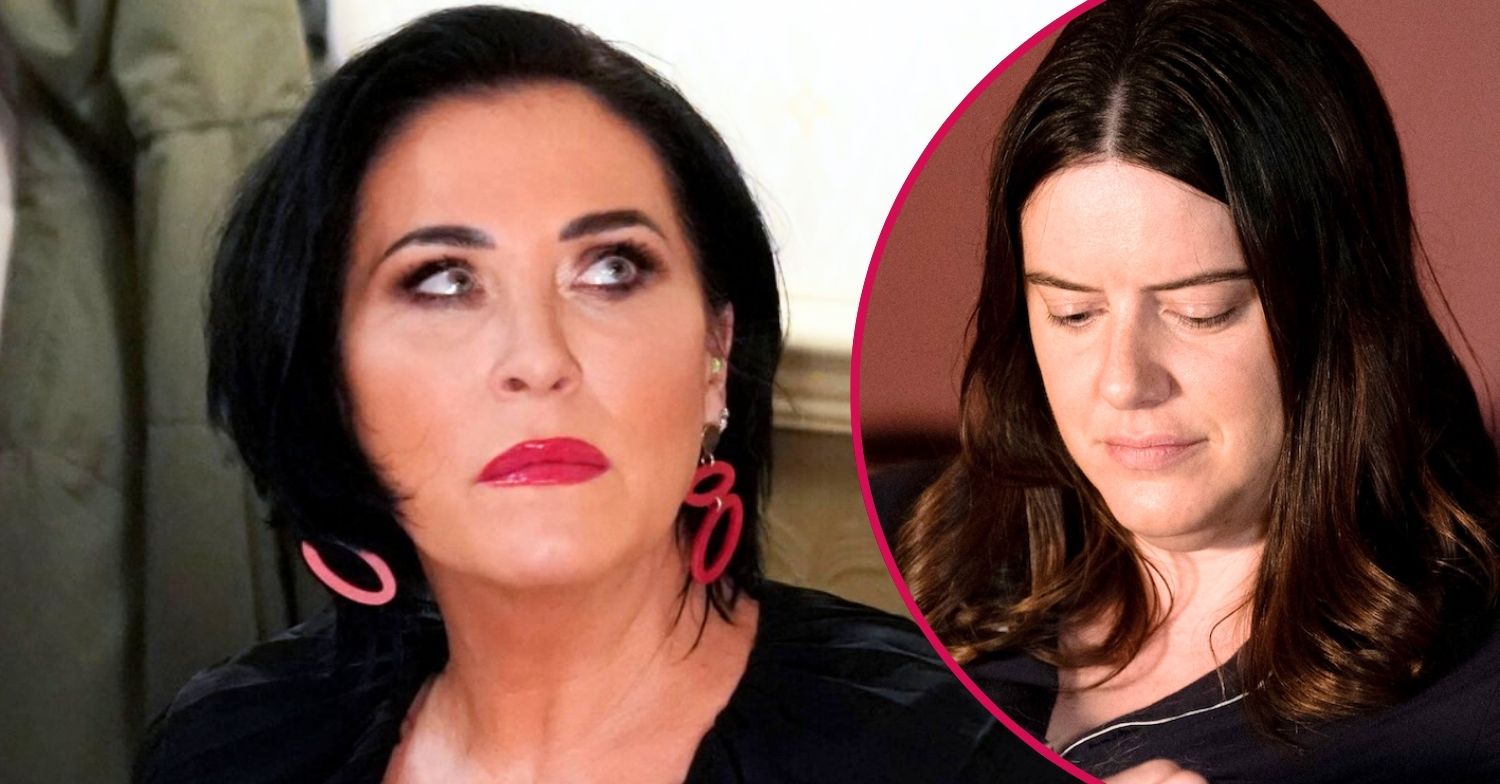 Kat looks worried in EastEnders (inset, Zoe with her cat (Credit: BBC/Composite: ED!)