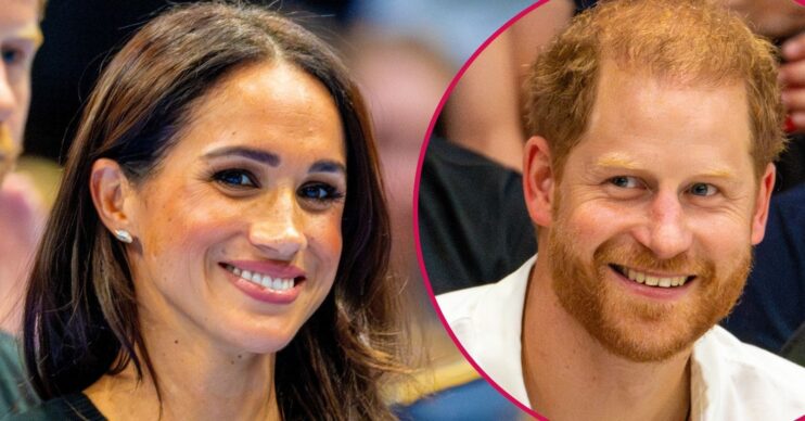 ED composite of Meghan Markle and Prince Harry smiling at Invictus Games