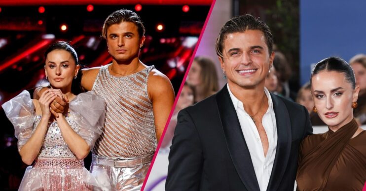 Amber Davies and Nikita Kuzmin on Strictly / Nikita Kuzmin and Amber Davies on the red carpet