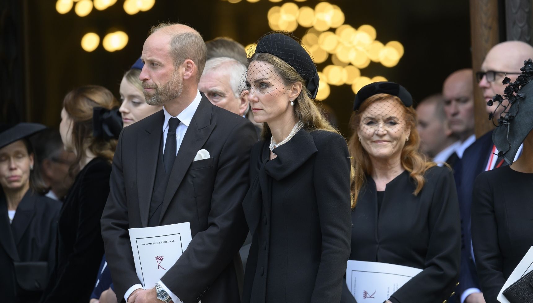 Prince William and Kate Middleton at the funeral