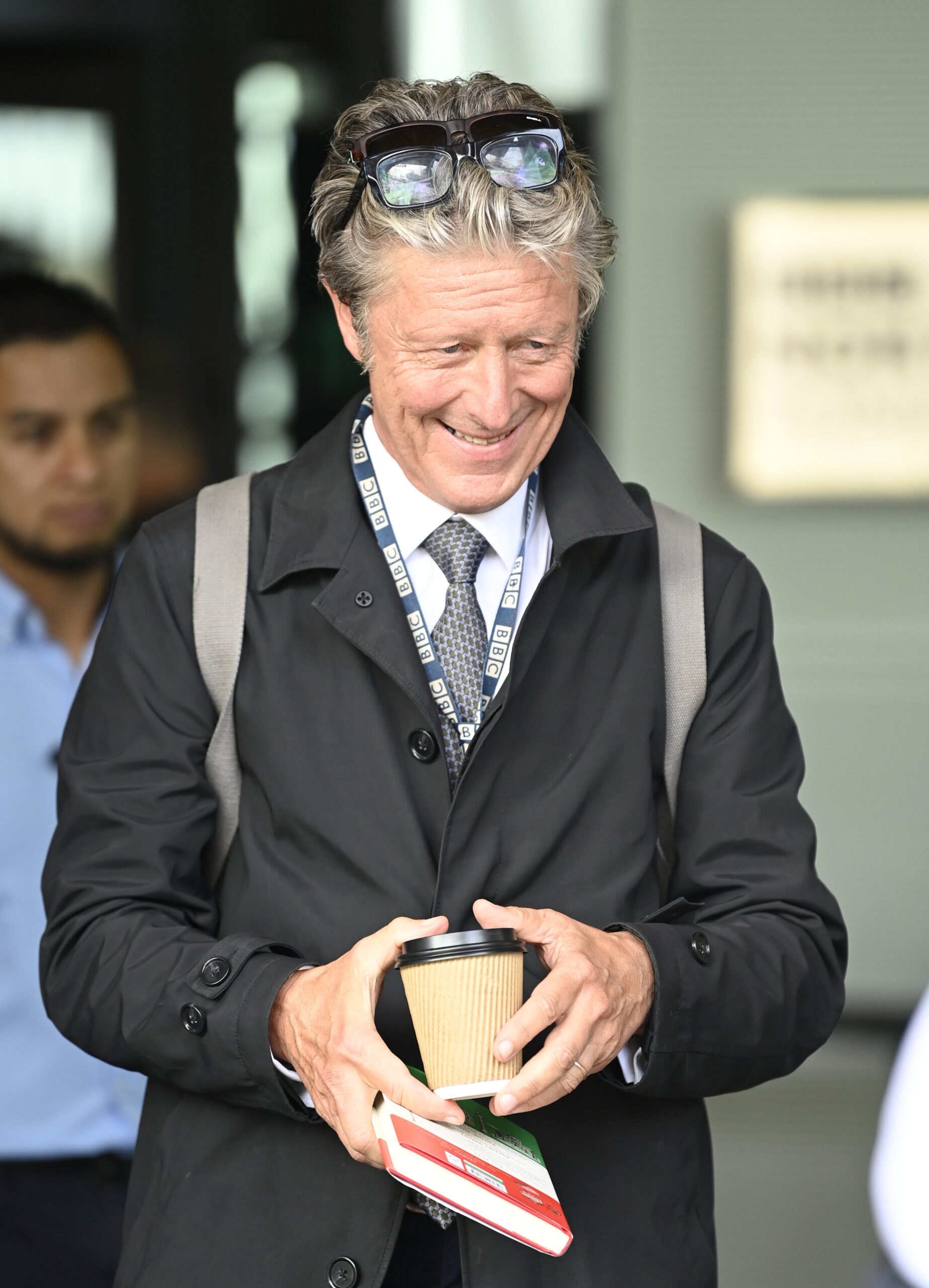 Charlie Stayt leaving BBC Breakfast Studios in Media City Salford