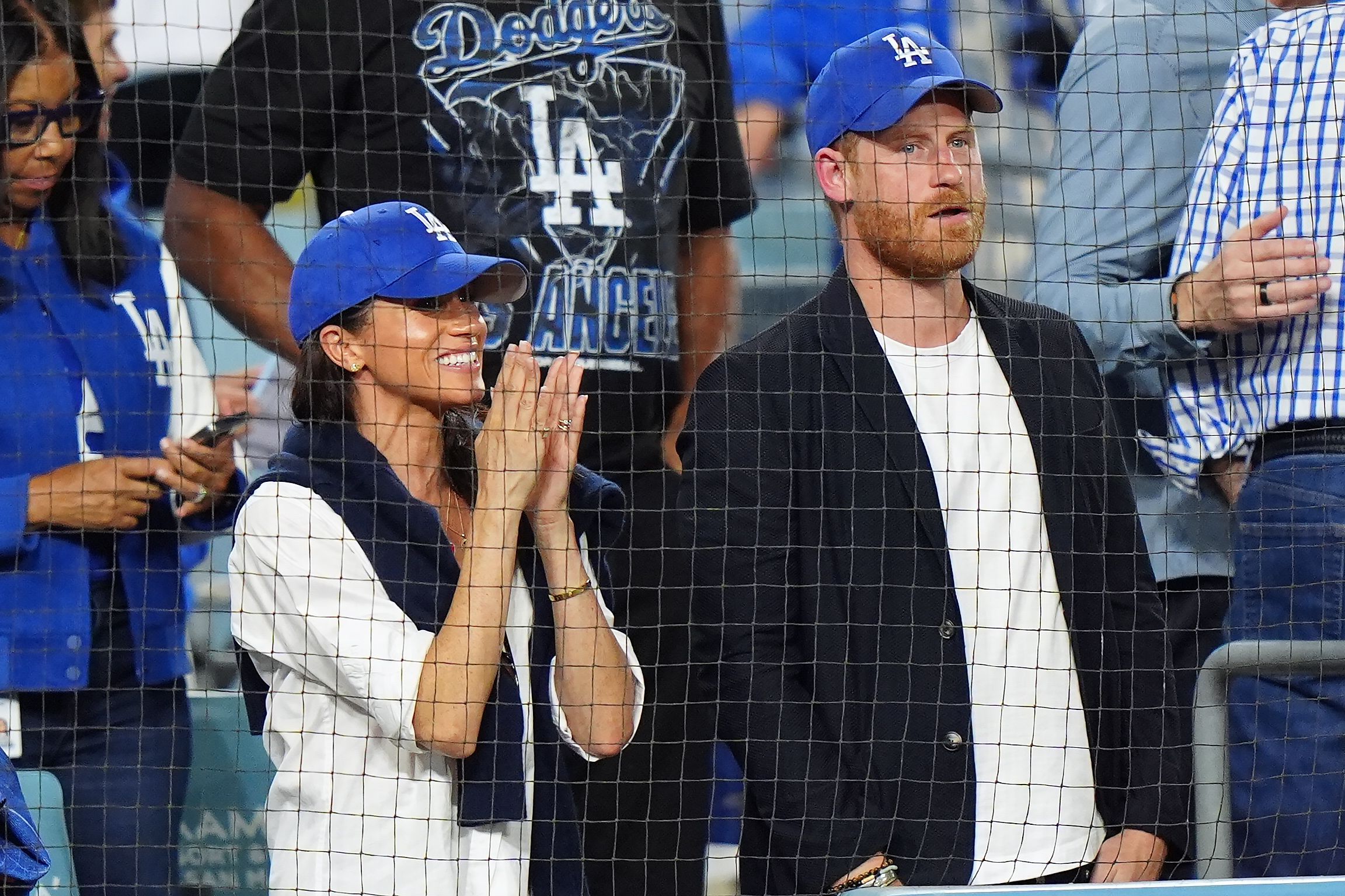Meghan Markle and Prince Harry at Dodgers game