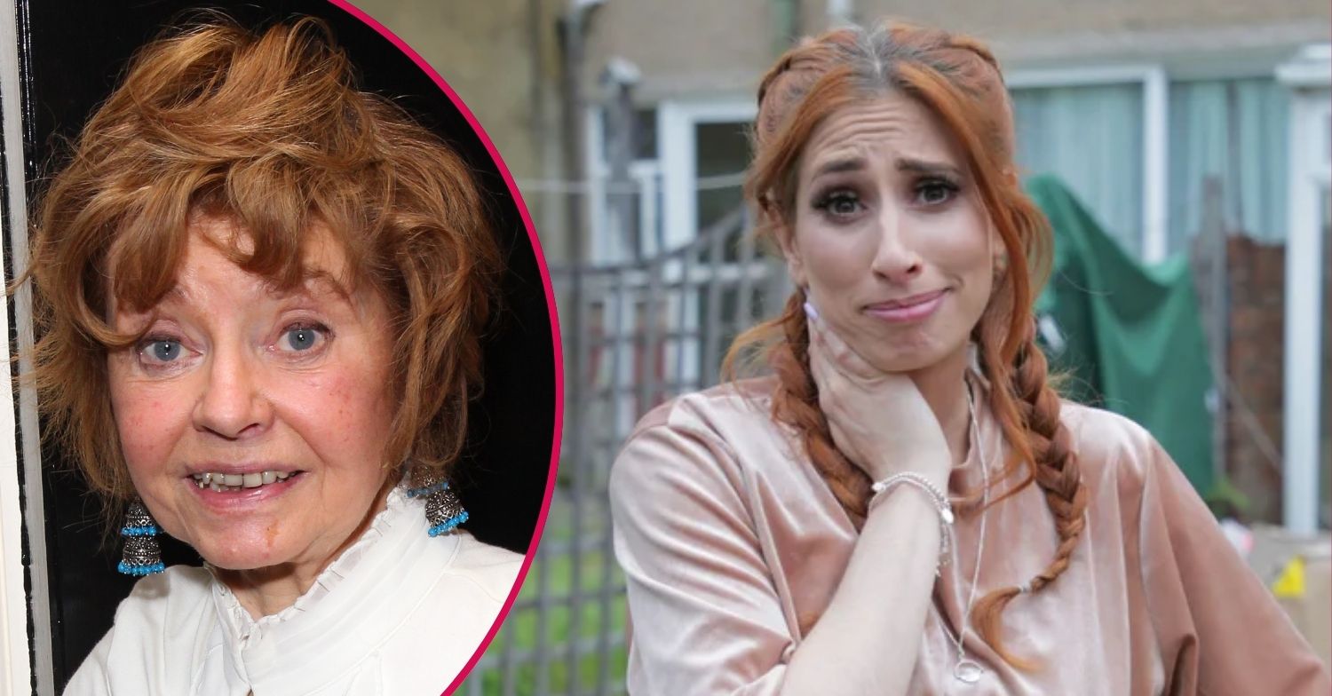 Prunella Scales smiling / Stacey Solomon on Sort Your Life Out
