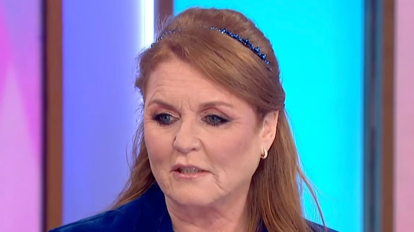 Sarah Ferguson frowning on Loose Women