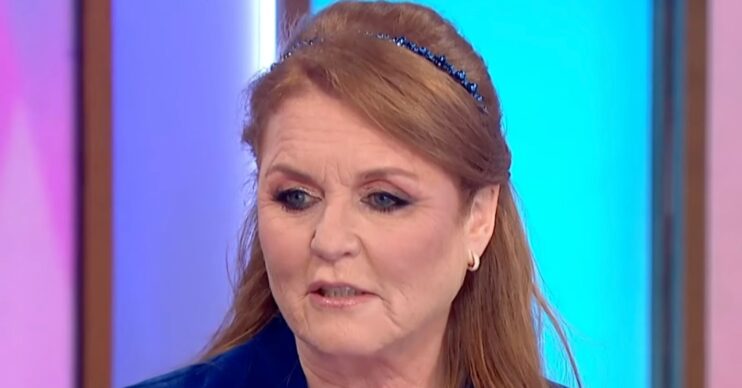 Sarah Ferguson frowning on Loose Women