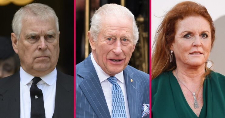 ED composite of King Charles, Prince Andrew and Sarah Ferguson at different events