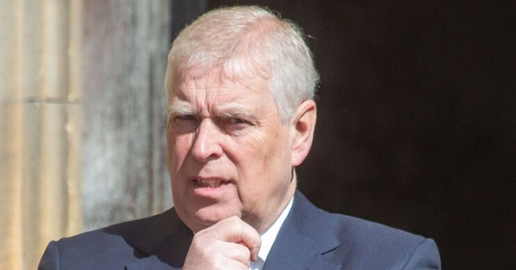 Prince Andrew in suit during Easter service