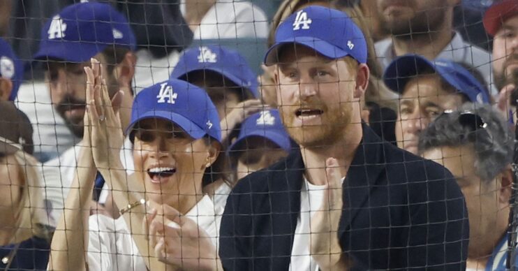Meghan Markle and Prince Harry at LA Dodgers game