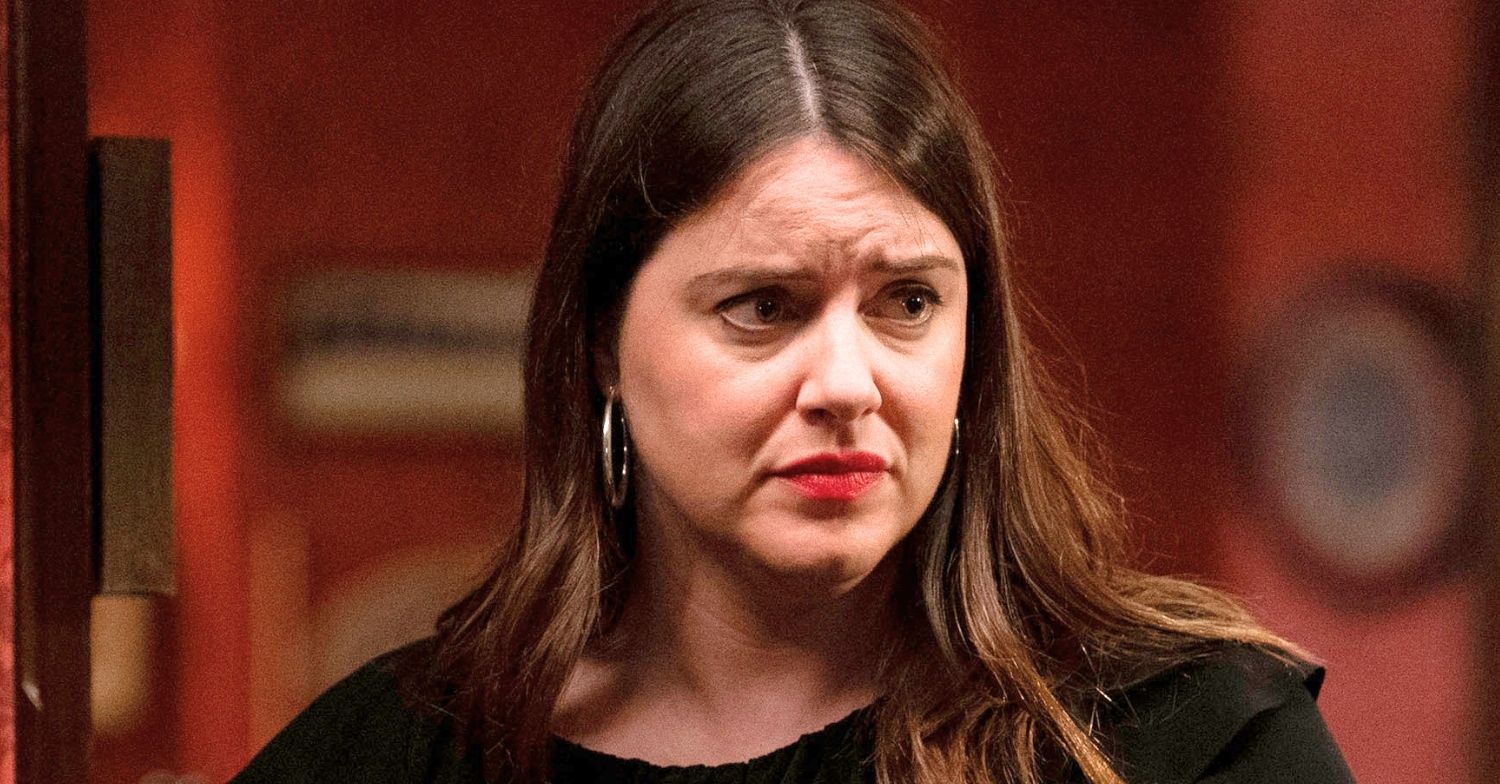 Zoe looks worried in EastEnders tonight (Credit: BBC/Composite: ED!)