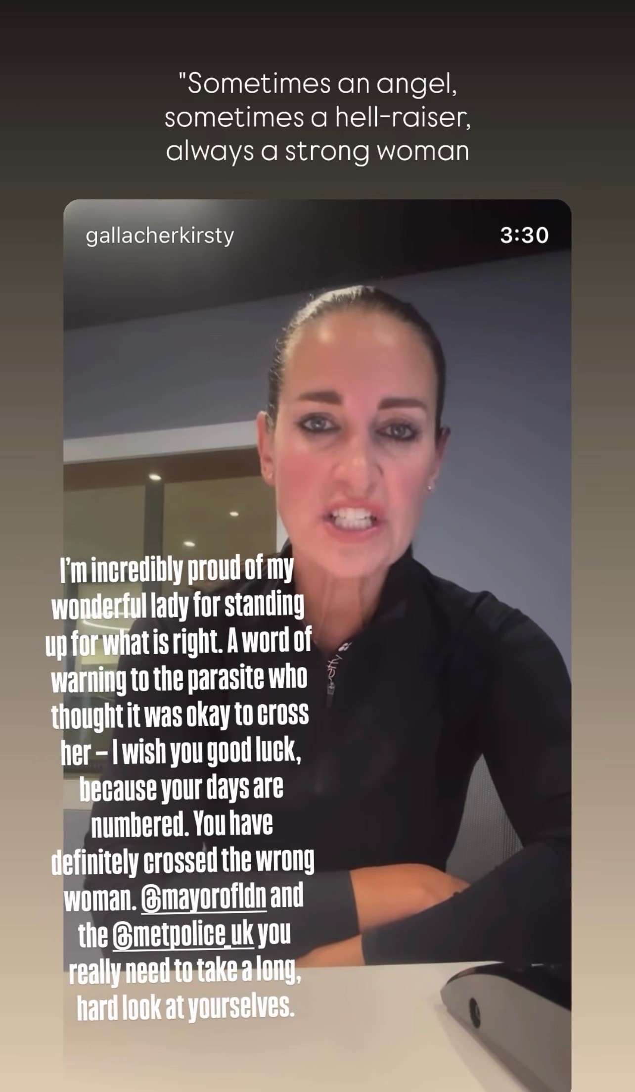 Kirsty Gallacher talking