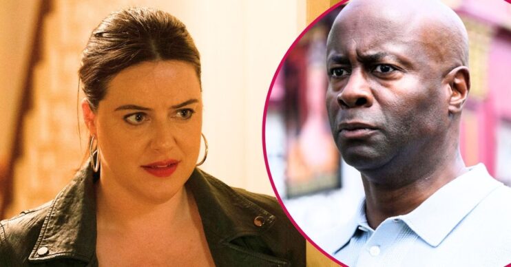 Zoe looks worried in EastEnders; inset, Anthony Trueman (Credit: BBC/Composite: ED!)