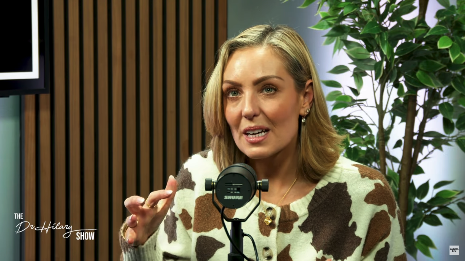 Amy Dowden speaking on a podcast