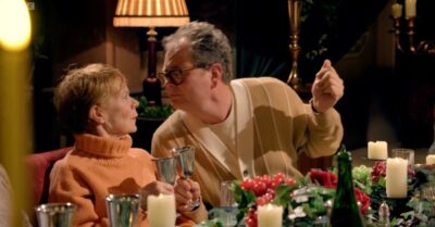 Alan Carr and Celia Imrie on Celebrity Traitors