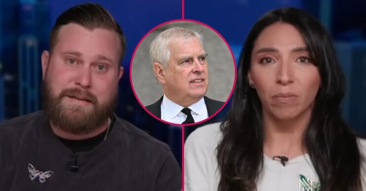 ED composite of Virginia Giuffre's brother, sister-in-law on Newsnight and Prince Andrew at Duchess of Kent's funeral