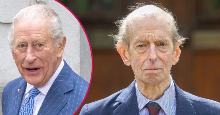 ED composite of King Charles and Duke of Kent in suits at different events