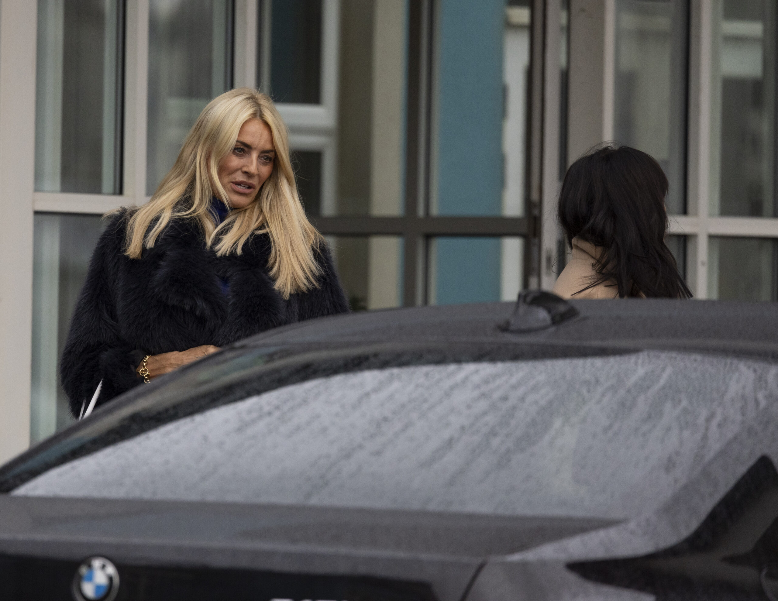 Tess Daly leaving her hotel