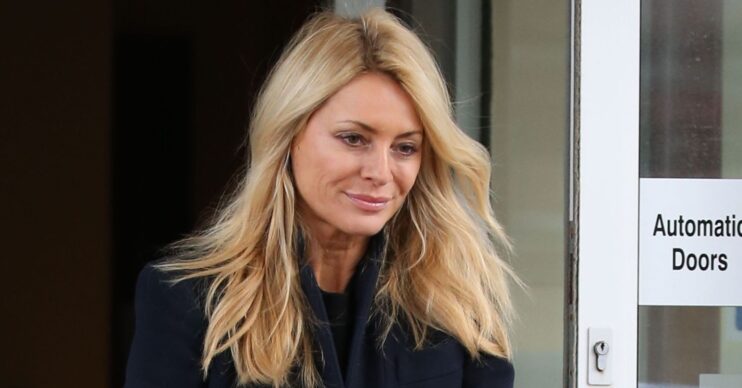 Tess Daly leaving her hotel