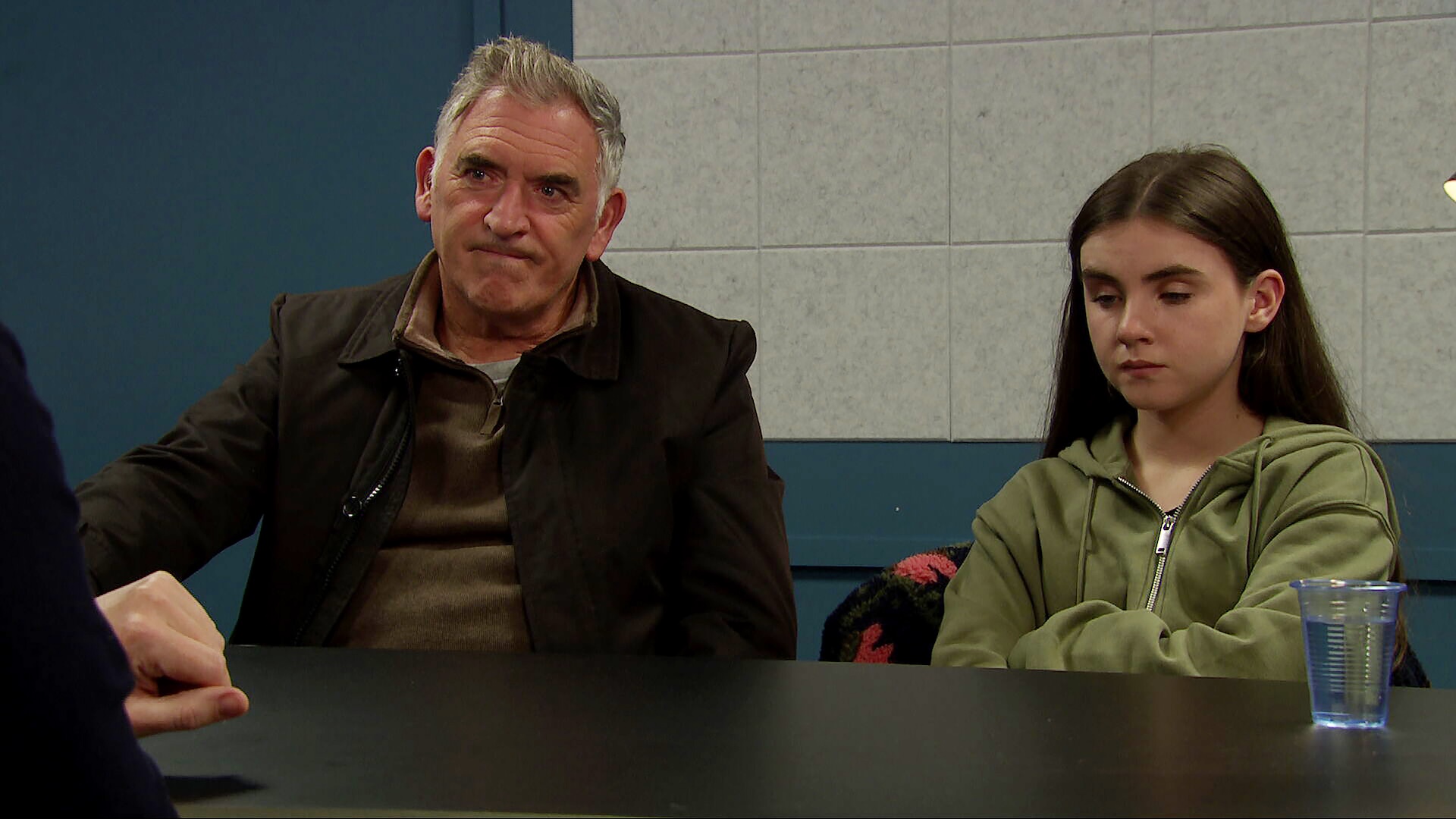 Bob came to April's resue at the police station (Credit: ITV)