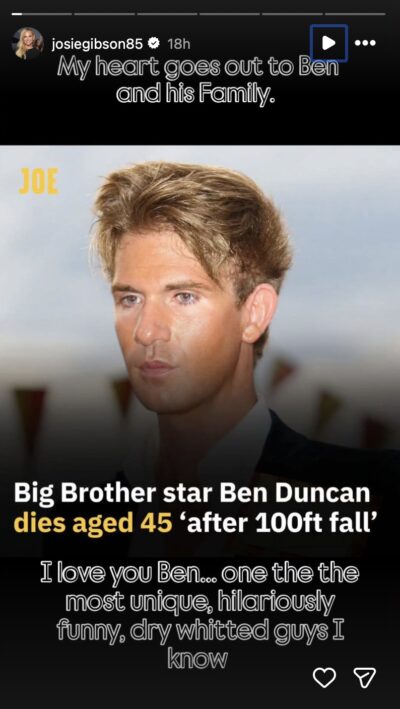 Josie Gibson Instagram Story