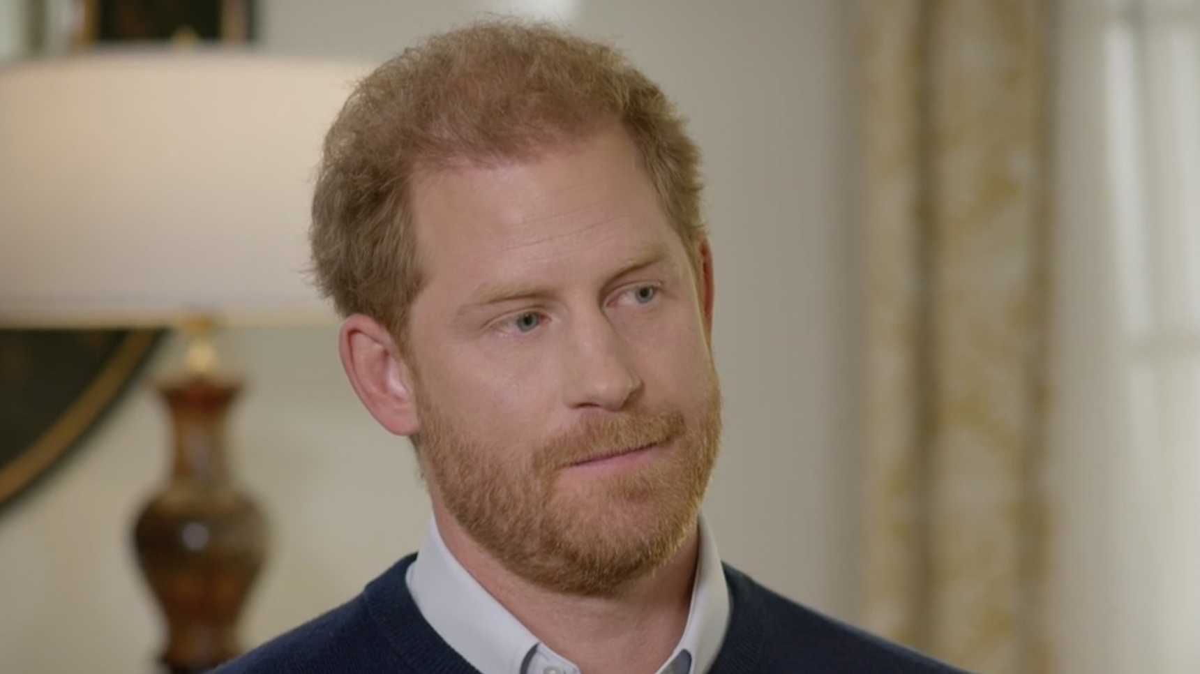Prince Harry with serious expression