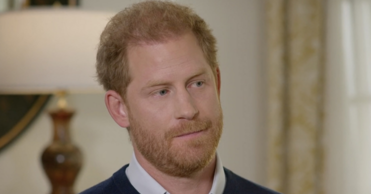Prince Harry with serious expression