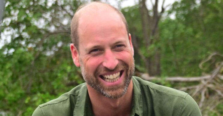 Prince William smiling in green shirt in Brazil