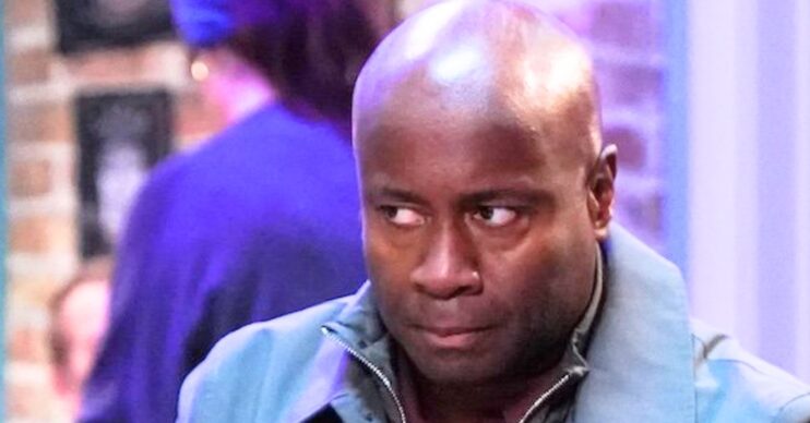 Anthony pulling a suspicious face in EastEnders (Credit: BBC/Composite: ED!)